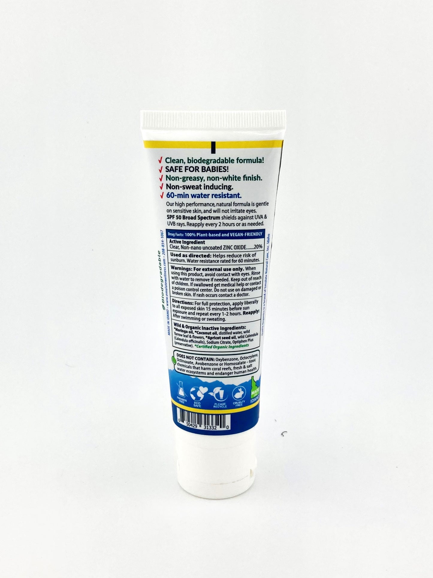 Organic Sunscreen SPF 50 - Water resistent and eco friendly