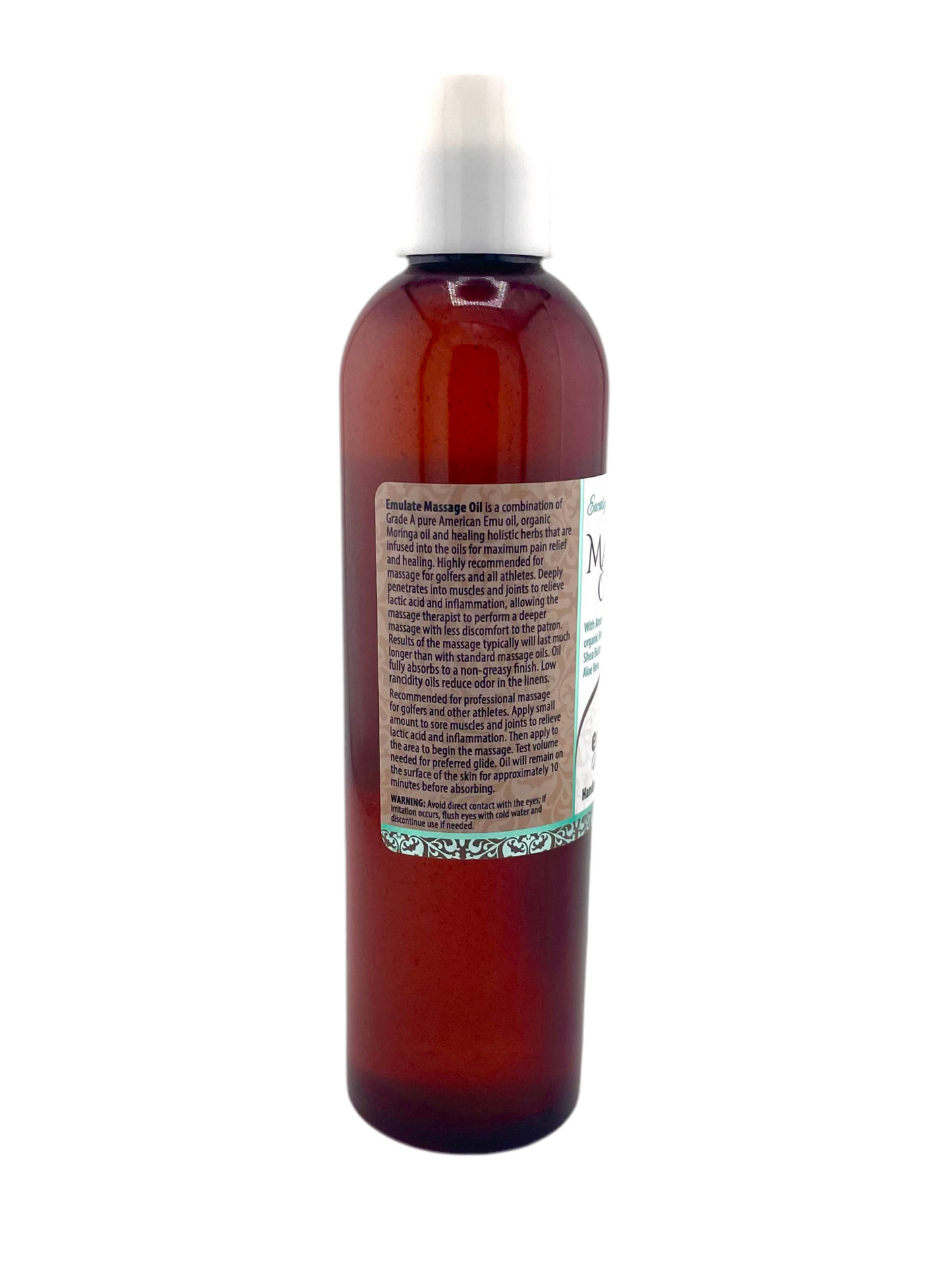 Lavender eucalyptus massage oil in an 8 ounce bottle