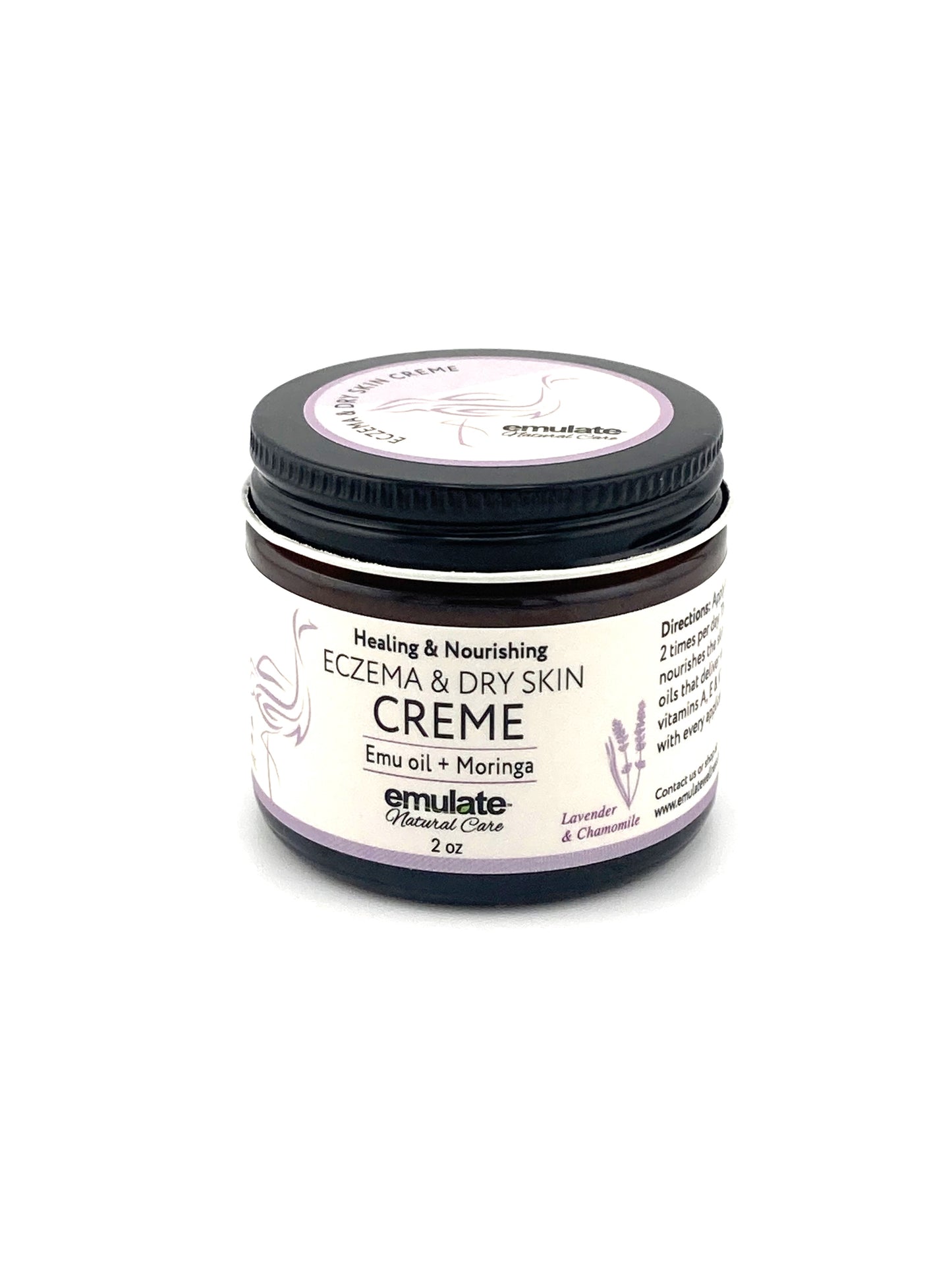 Healing and Nourishing Eczema Dry Skin Crème with Emu oil + Moringa oil; Unscented or Lavender Chamomile