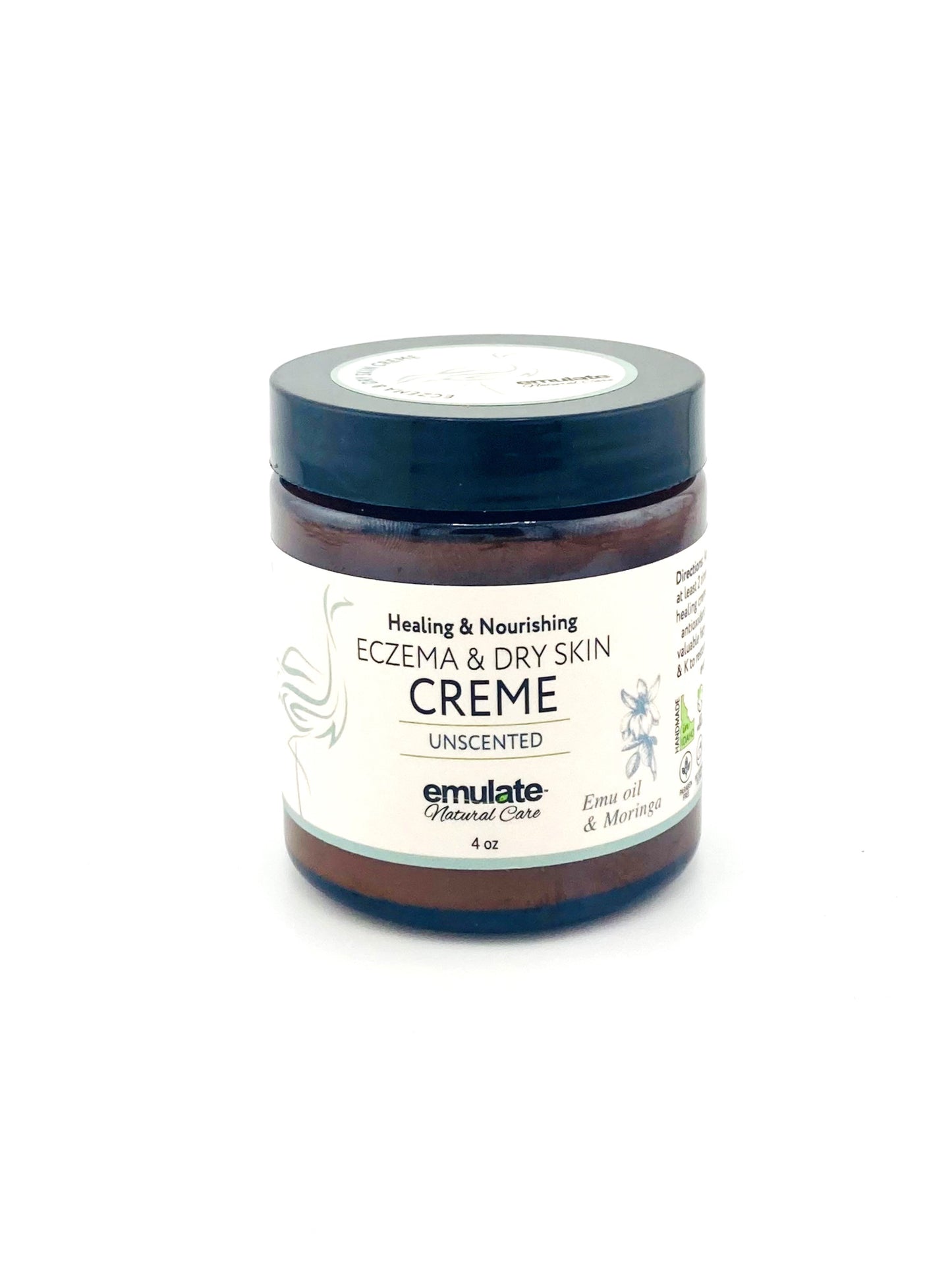 Healing and Nourishing Eczema Dry Skin Crème with Emu oil + Moringa oil; Unscented or Lavender Chamomile