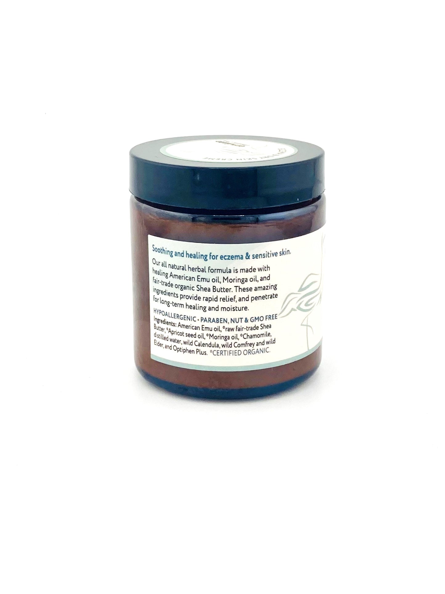 Healing and Nourishing Eczema Dry Skin Crème with Emu oil + Moringa oil; Unscented or Lavender Chamomile