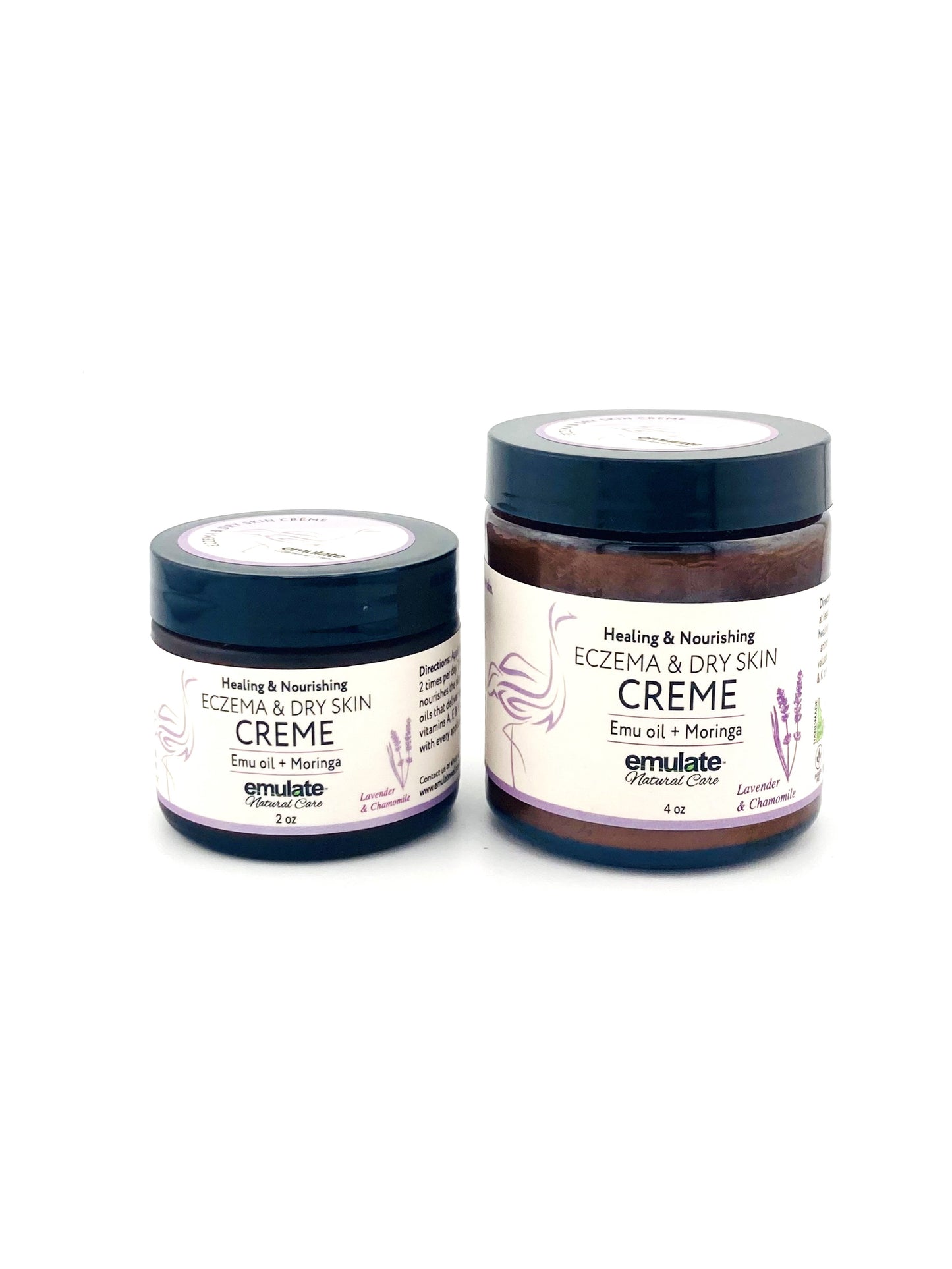 Healing and Nourishing Eczema Dry Skin Crème with Emu oil + Moringa oil; Unscented or Lavender Chamomile