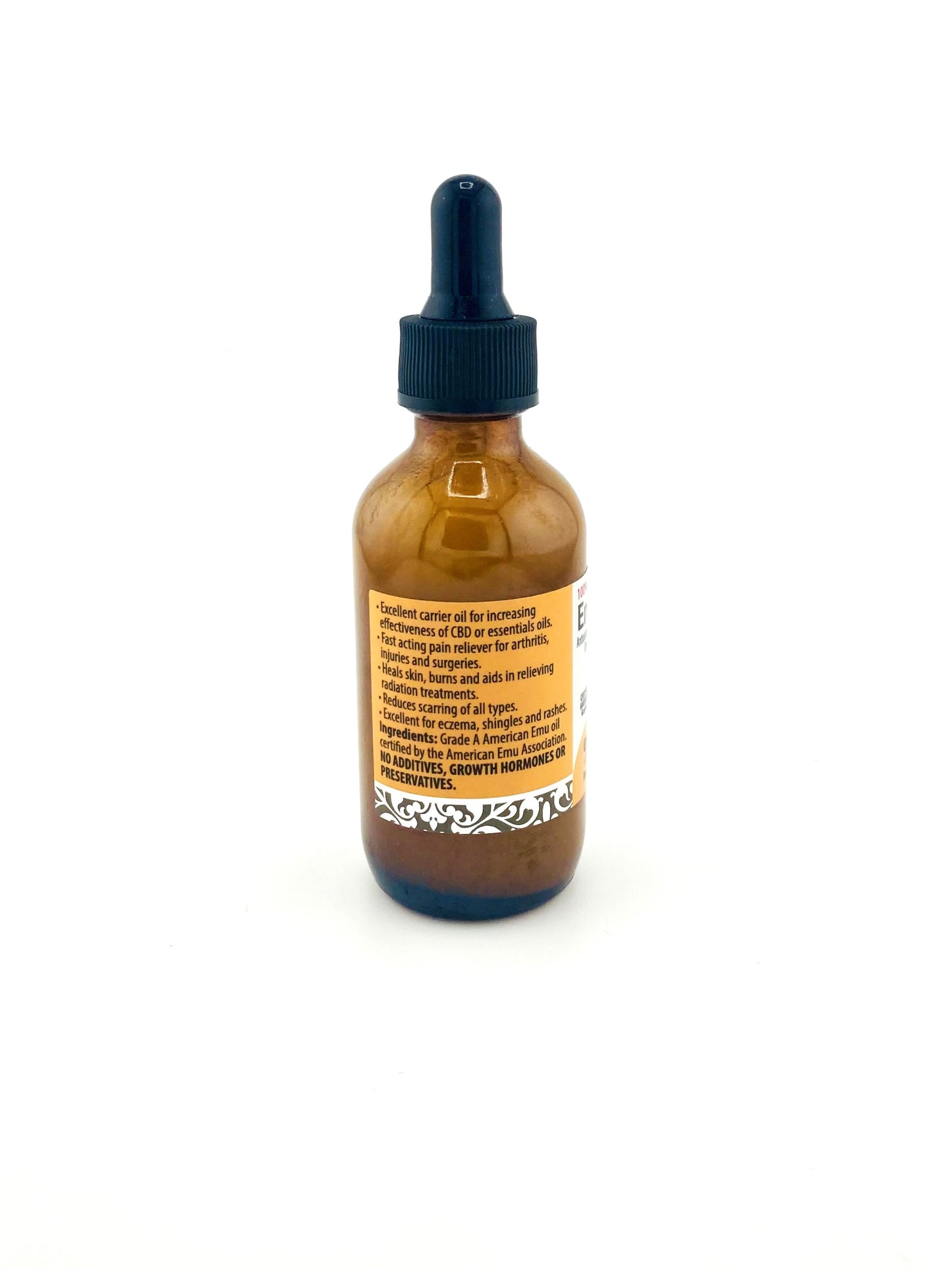 Brown glass bottle with a dropper on a white background