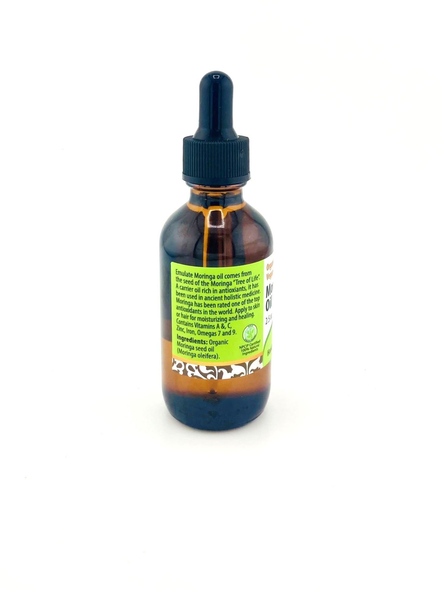 Bottle with a dropper on a white background