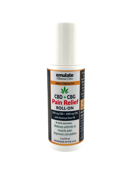Pain Relief Roll-on with CBD+CBG & American Emu Oil - 3 oz