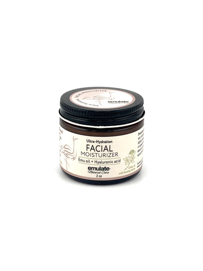 Facial Moisturizer with Emu oil + Hyaluronic acid - Ultra-Hydration 2 oz