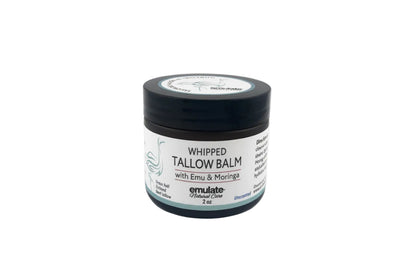 jar of whipped tallow balm on a light gray background