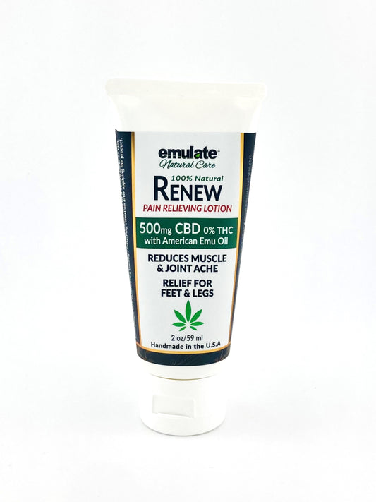 CBD 500 mg Renew Lotion - Relief for Neuropathy, Restless Leg Syndrome and foot and leg pain and fatigue