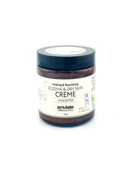 Healing and Nourishing Eczema Dry Skin Crème with Emu oil + Moringa oil; Unscented or Lavender Chamomile
