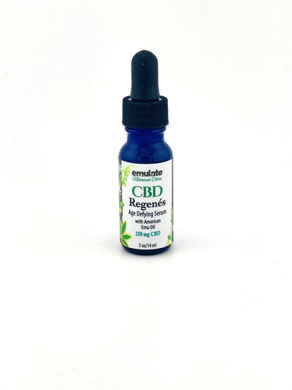 Regenes Age Defying Serum .5 oz glass dropper bottle with CBD
