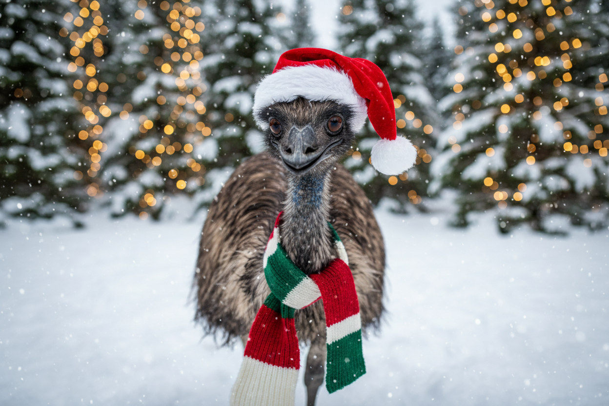 Christmas theme emu