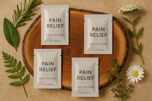 pain relief sample pouches with nature