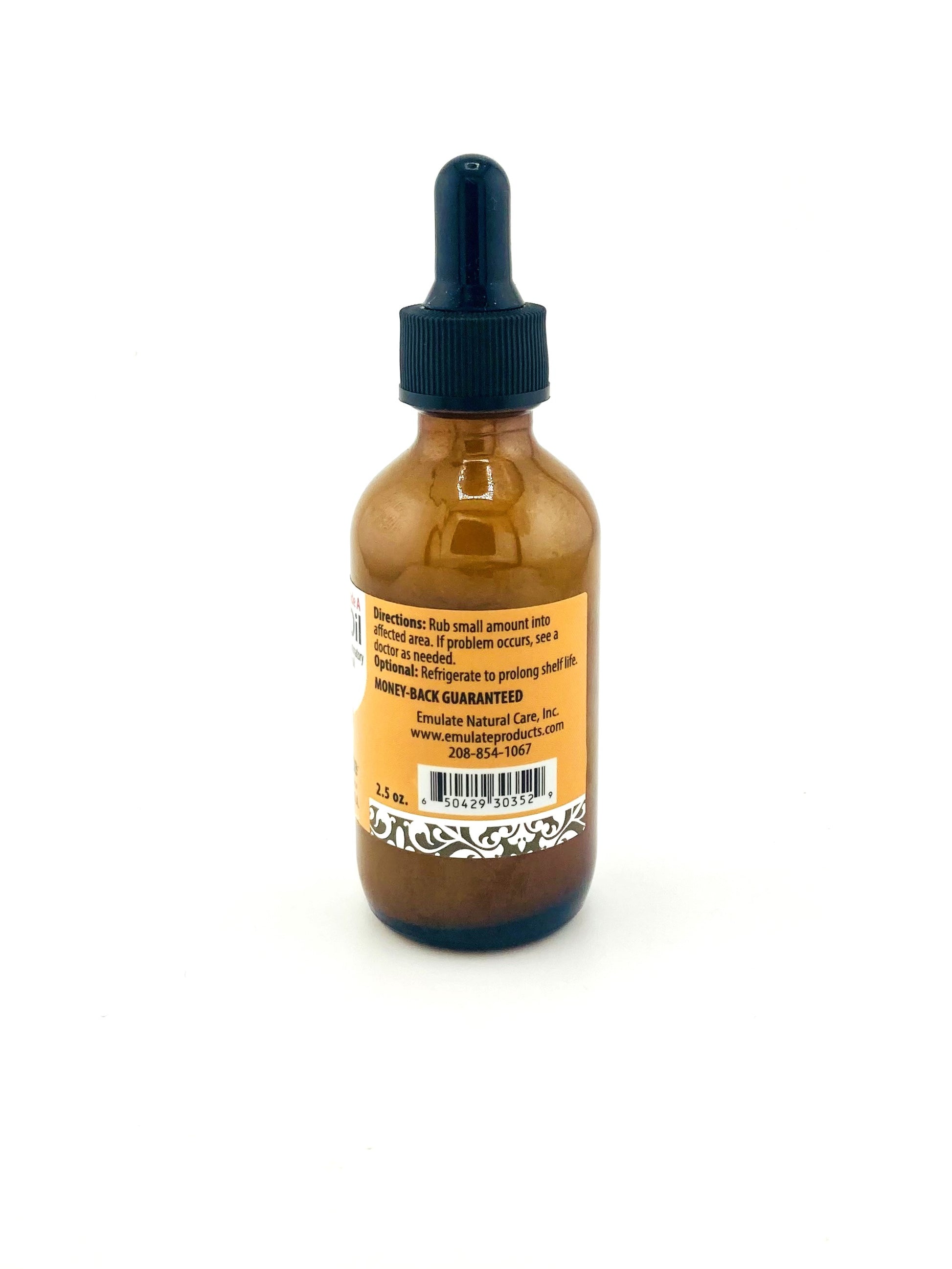 Brown glass bottle with a dropper on a white background